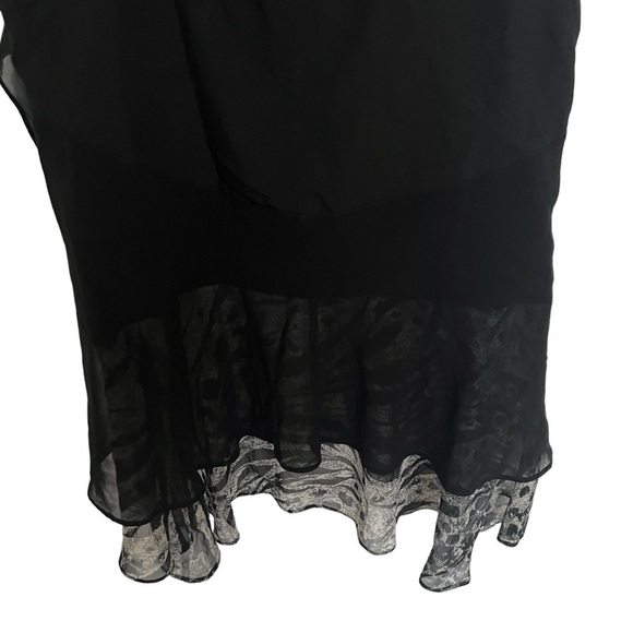 Giusto Dama Black Sleeveless Hooded Jacket With Sheer And Flowy Overlay Size 2 - Picture 7 of 12